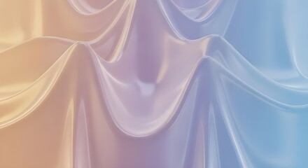 Soft pastel fabric-like waves shifting smoothly to create delicate flowing abstract motion