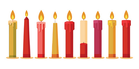 Candles wax flame light burning colorful decoration holiday celebration festive