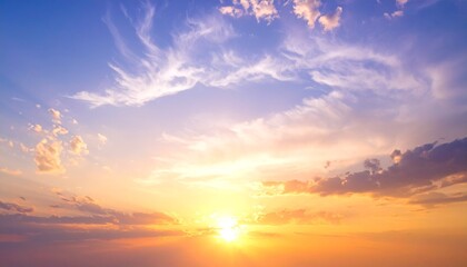 Obraz premium 光がにじむ空の静寂感あふれるリラクゼーション背景