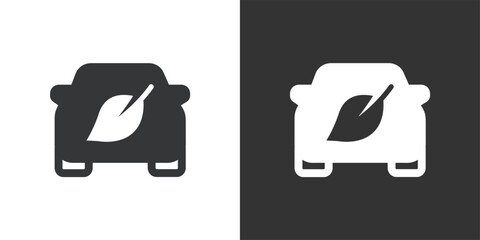 Green Car icon. Solid glyph series icon