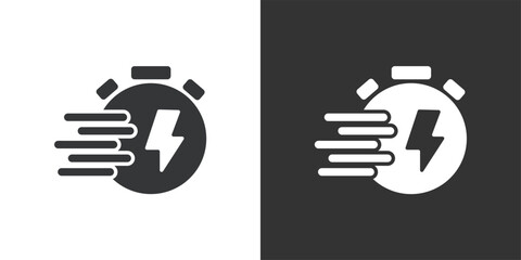Efficient Charging Time icon. Solid glyph series icon