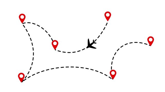 Complex Multi-Stop Airplane Flight Travel Route
