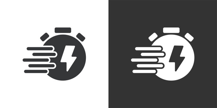 Efficient Charging Time icon. Solid glyph series icon