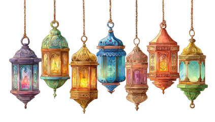 Obraz premium Musllim Traditional ornate oriental lantern with bokeh blur background Ai generated image
