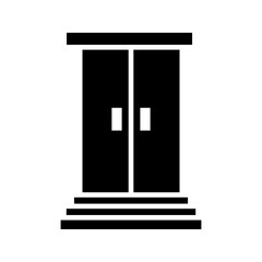  icon stairs leading to door icon vector