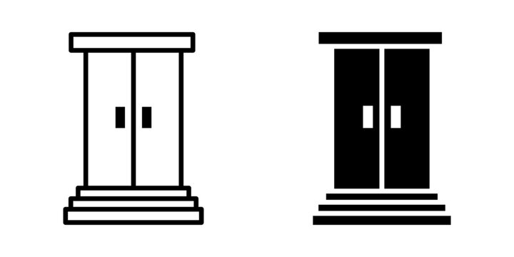  icon stairs leading to door icon vector
