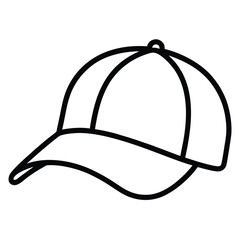 Simple outline of a baseball cap great for minimalistic designs