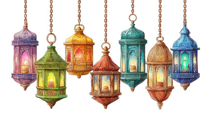 Obraz premium Musllim Traditional ornate oriental lantern with bokeh blur background Ai generated image