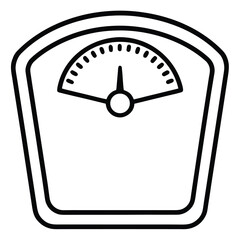 Weight scale outline icon illustration for health and fitness measurement