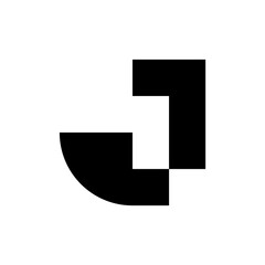 Letter J logo. Logo design. Template elements. Geometric abstract logo