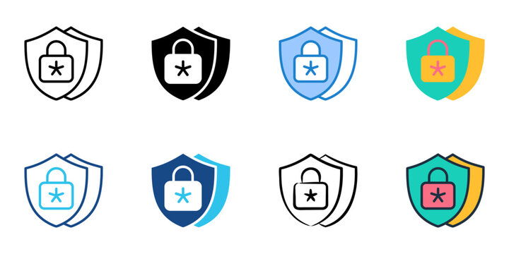 Two factor authentication icon set multiple style collection 
