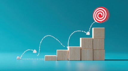 Achieving goals concept target success business motivation