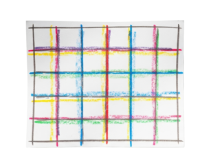 colorful crayon color checks paper 