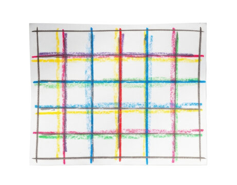 colorful crayon color checks paper 