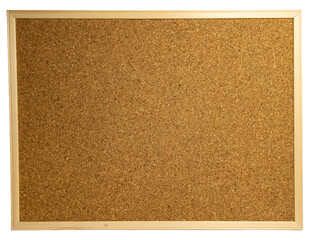 Fototapeta premium Empty cork notice board with a wood frame on a transparent background