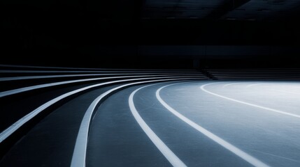disequilibrium. White arc patterns showing rotational motion trajectory on minimalist background. STEM education sheets, lab safety posters, designed for biotech research communications.

