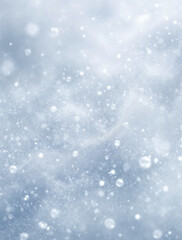 Fototapeta premium Winter Snowfall Background Abstract Snowy Scene, Cold Weather, Atmospheric Texture, Gentle Flakes, Light Blue and White.