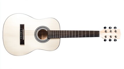 Fototapeta premium chords. An acoustic guitar displayed on a clean white background under professional studio lighting. tutorial guides, club newsletters, designed for tourism and weekend activity guides. 