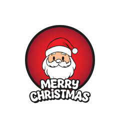 Santa Claus sticker merry christmas logo vector image