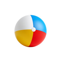 Colorful beach ball perfect for summer vacation and childrens fun filled adventures with red blue yellow and white
