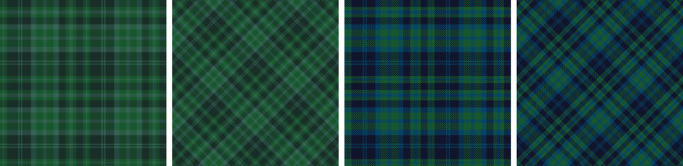 flannel pattern set.checkered fabric texture background.