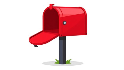 Vibrant Vector Illustration of a Red Mailbox, Perfect for Communication Concepts