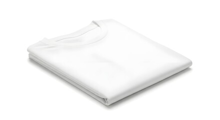 Folded white t shirt isolated on white background for apparel design