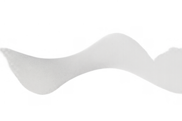 Ripped white paper strip creating a wavy curve with torn edges, transparent background for design flexibility