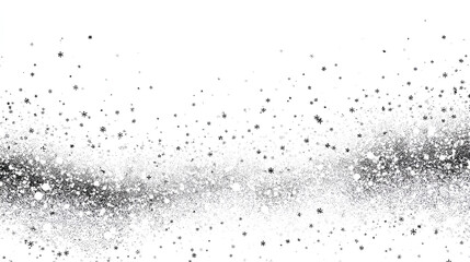 Obraz premium Falling Snowflakes Overlay, Realistic Snowfall Effect on white Background