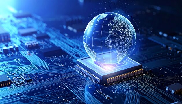 Global Technology - A World Connected Through Microchips and Innovation. - Powered by Adobe