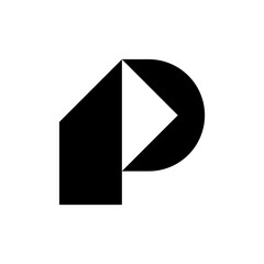 Letter P logo. Logo design. Template elements. Geometric abstract logo