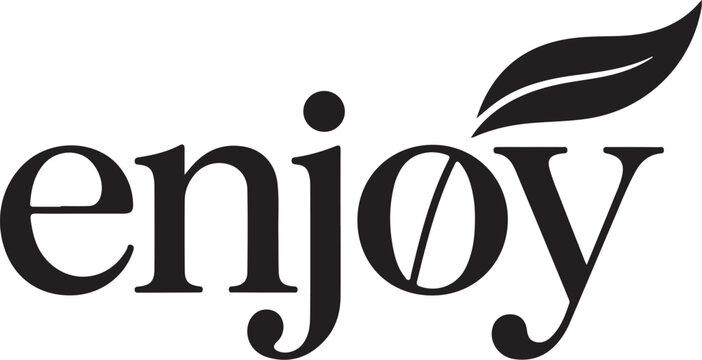 Enjoy wordmark with leaf icon logo