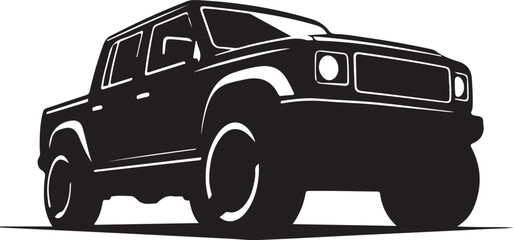 Off-Road SUV Illustration in Black and White
4x4 Truck Vector Art with Big Tires
Rugged Off-Road Vehicle Graphic Design
