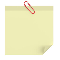 3D notepad. Sticky note. 3D illustration.