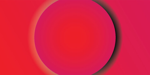 A bold abstract background featuring bright red and pink circular gradients with soft shadows.