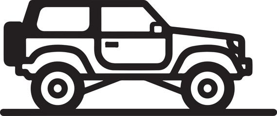 Off-Road SUV Illustration in Black and White
4x4 Truck Vector Art with Big Tires
Rugged Off-Road Vehicle Graphic Design