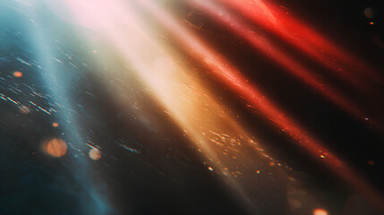 light leak overlay effect with blur warm light leaks, retro noisy film texture light leak flare on black background, abstract film burn background Stock Illustration