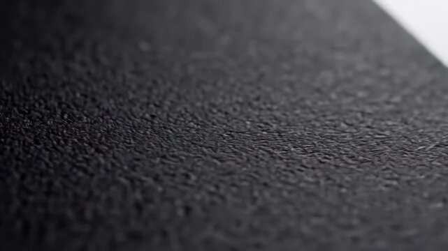 Detailed close-up of a textured black rubber surface highlighting intricate patterns and natural grain with minimal lighting effects for a modern abstract look.