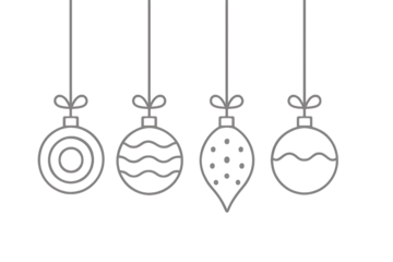 set of christmas ornaments