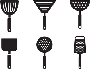 Strainer icon vector silhouette illustration isolated on white background