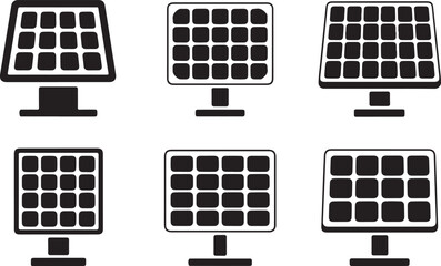 solar panel icon vector silhouette illustration isolated on white background 