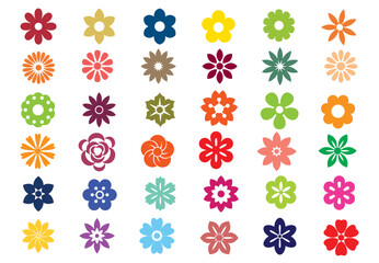 set of flower icons