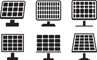 
solar panel icon vector silhouette illustration isolated on white background