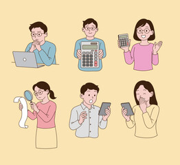 Business related to economy and finance. Minimal line illustration style.