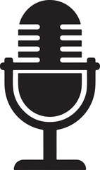 mic icon vector silhouette illustration
