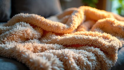 Cozy and soft blanket, perfect for snuggling on the couch or bed A plush texture and warm colors evoke feelings of comfort and relaxation Ideal for a chilly evening , gray, maroon