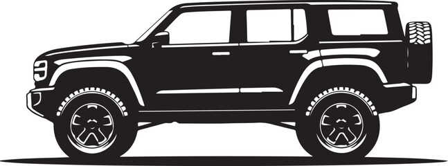 Off-Road SUV Illustration in Black and White
4x4 Truck Vector Art with Big Tires
Rugged Off-Road Vehicle Graphic Design