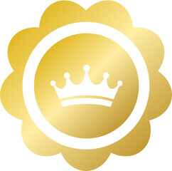 Gold rosette crown king queen icon for VIP premium quality