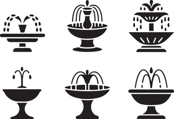 Fountain icon vector silhouette illustration isolated on white background  