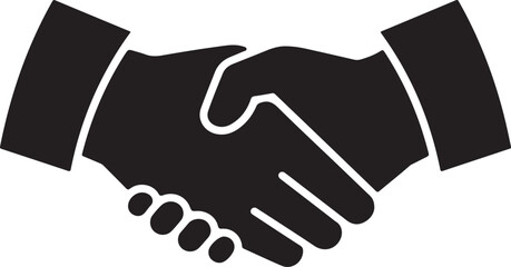 Business handshake icon and logo silhouette vector illustration